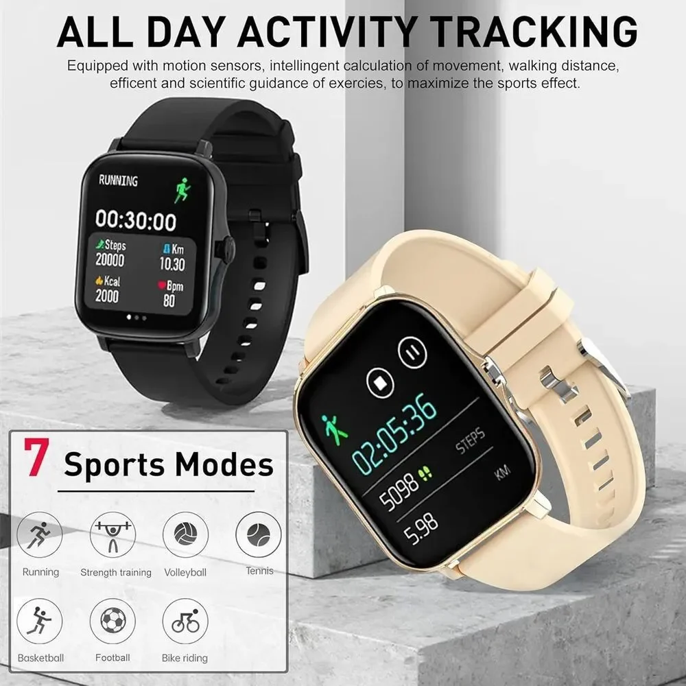 Doviico Smart Watch V13 Touchscreen Fitness Tracker, Receive Calls Grey Color